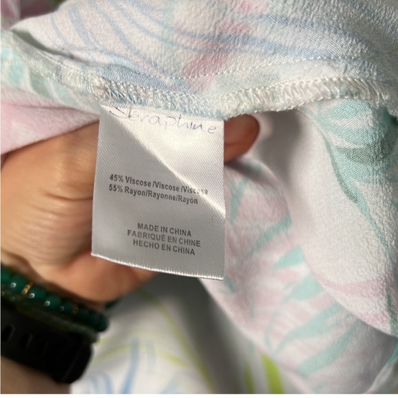 Seraphine Maternity Wrap Dress White Palm Print Size 4US - Picture 6 of 7